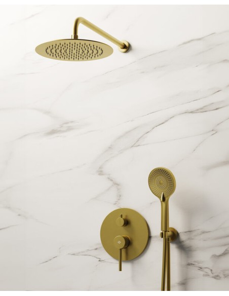 MITIGEUR DOUCHE ENCASTRÉ SIRIO GOLD + TETE MURALE