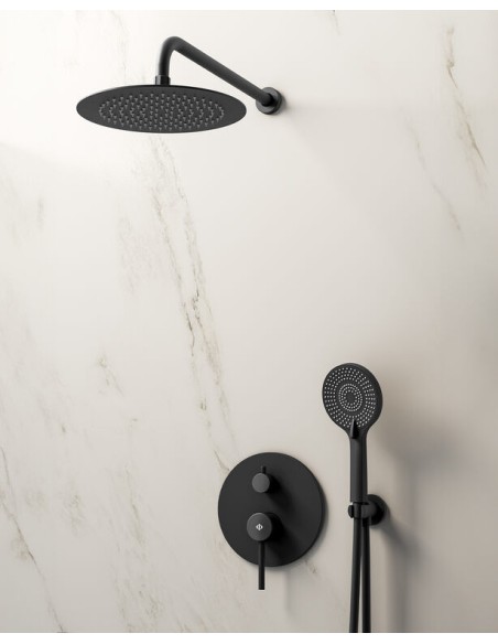 MITIGEUR DOUCHE ENCASTRÉ SIRIO NOIR + TETE MURAL