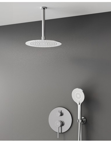 MITIGEUR DOUCHE ENCASTRÉ SIRIO CHROME + TETE AU PLAFOND