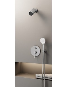 MITIGEUR DOUCHE ENCASTRÉ SIRIO CHROME + MINIMAL TETE PLUIE
