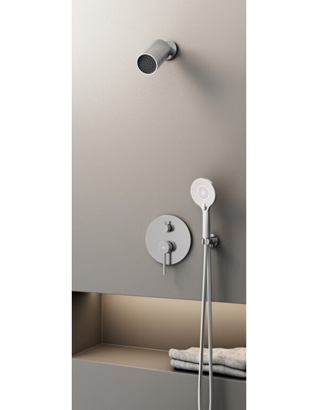 MITIGEUR DOUCHE ENCASTRÉ SIRIO CHROME + MINIMAL TETE PLUIE