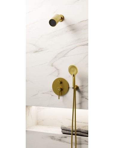 MITIGEUR DOUCHE ENCASTRÉ SIRIO GOLD + MINIMAL TETE PLUIE