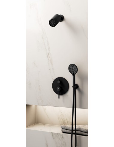 MITIGEUR DOUCHE ENCASTRÉ SIRIO NOIR + MINIMAL TETE PLUIE
