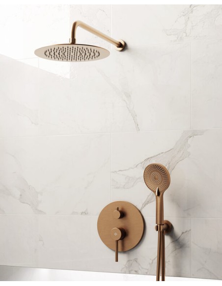MITIGEUR DOUCHE ENCASTRÉ SIRIO CUIVRE + TETE MURALE