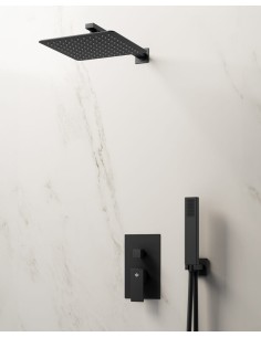 ORION MITIGEUR DOUCHE ENCASTRÉ NOIR + TETE MURALE