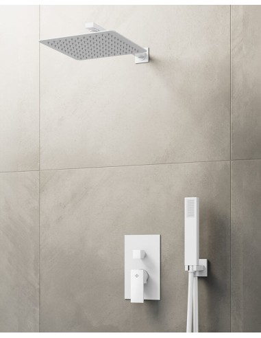 ORION MITIGEUR DOUCHE ENCASTRÉ BLANC + TETE MURALE
