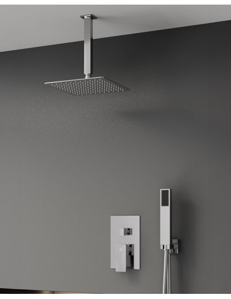 ORION MITIGEUR DOUCHE ENCASTRÉ CHROME + TETE AU PLAFOND