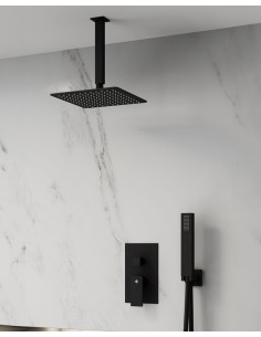 ORION MITIGEUR DOUCHE ENCASTRÉ NOIR + TETE AU PLAFOND