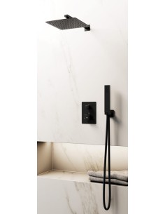 KIT DOUCHE THERMOSTATIQUE ORION NOIR + TETE MURALE