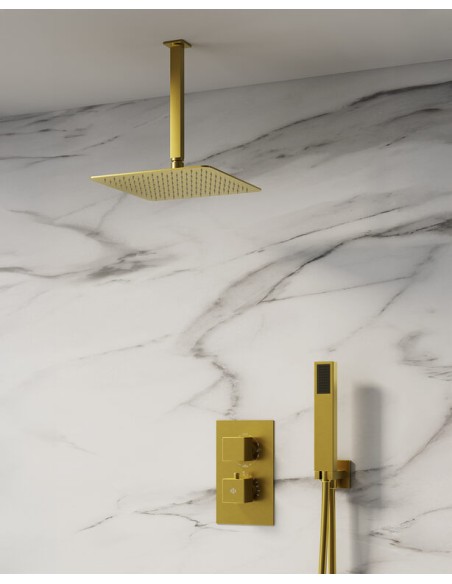 DOUCHE THERMOSTATIQUE ORION OR + TETE PLAFOND