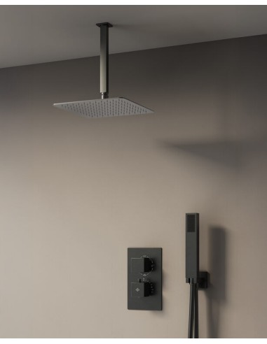 DOUCHE THERMOSTATIQUE ORION TITANE + TETE PLAFOND