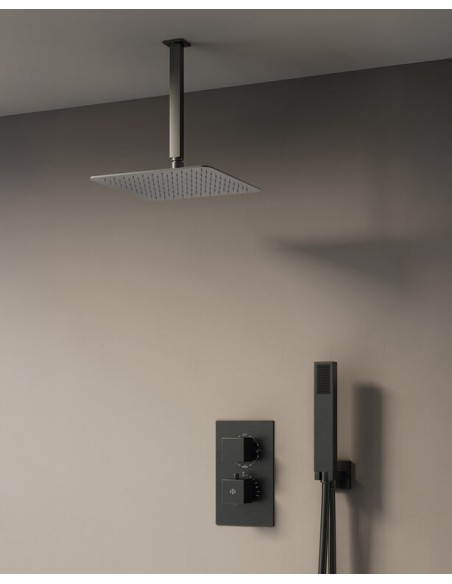 DOUCHE THERMOSTATIQUE ORION TITANE + TETE PLAFOND