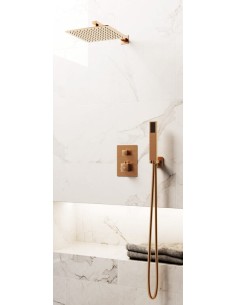 KIT DOUCHE THERMOSTATIQUE ORION CUIVRE + TETE MURALE