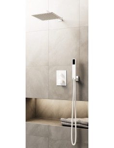 KIT DOUCHE THERMOSTATIQUE ORION BLANC + TETE MURALE