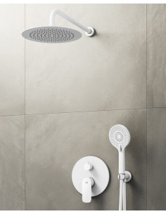 CASSIO MONOLEVIER DOUCHE ENCASTRÉ BLANC + TETE MURALE