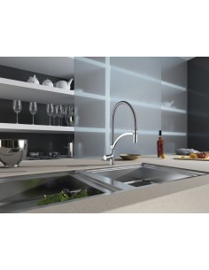 MITIGEUR CUISINE AMOVIBLE  DESIGN CHROME 2