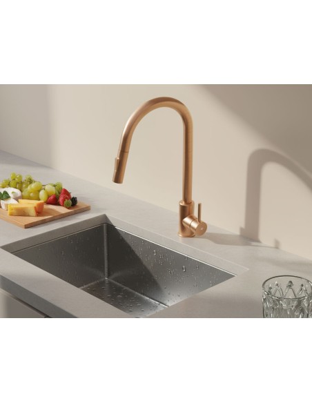MITIGEUR CUISINE EXTRACTIBLE ROUND ACIER CUIVRE