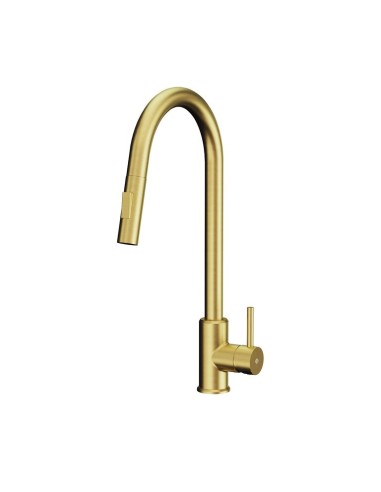 MITIGEUR CUISINE EXTRACTIBLE ROUND ACIER OR