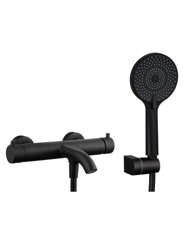 MITIGEUR BAIN AVEC KIT DOUCHE UNIVERSAL NOIR