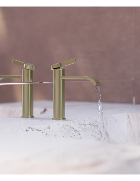 Mitigeur lavabo doré brossé KROOS Fiumina / Élégant et moderne