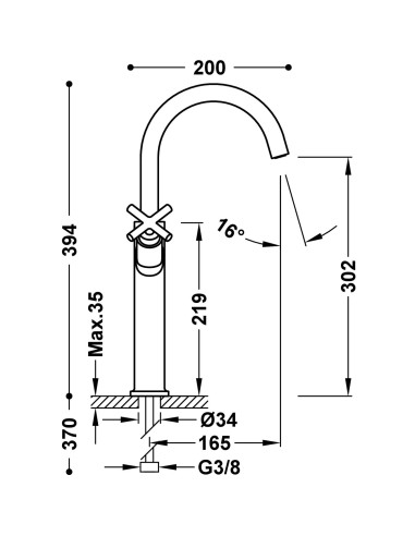 mélangeur lavabo XL  Très Griferia / Robinetterie