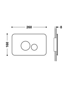 Bouton chasse d'eau double-Acier Tres 25429802AC/ Sanitshop plus 2