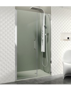 Paroi de douche fixe + porte battante 6 mm anticalcaire | Sanitshop Plus