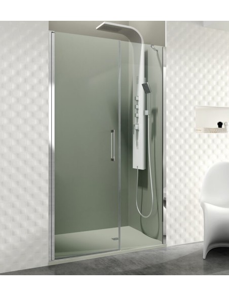 Paroi de douche fixe + porte battante 6 mm anticalcaire | Sanitshop Plus