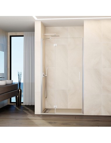 Paroi de douche fixe + porte battante sur mesure | Verre 8 mm