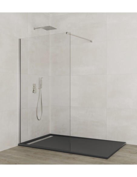 Paroi de douche fixe verre 8 mm avec bras | Sanitshop Plus