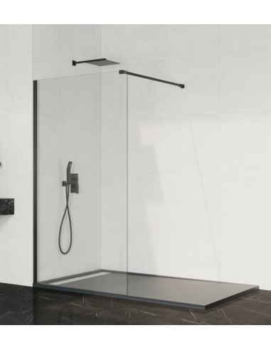 Paroi de douche fixe verre 8 mm avec bras | Sanitshop Plus
