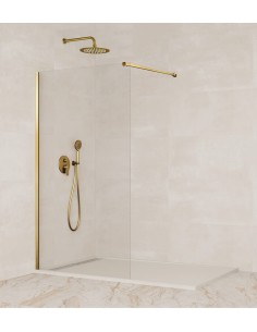Paroi de douche fixe verre 8 mm avec bras | Sanitshop Plus