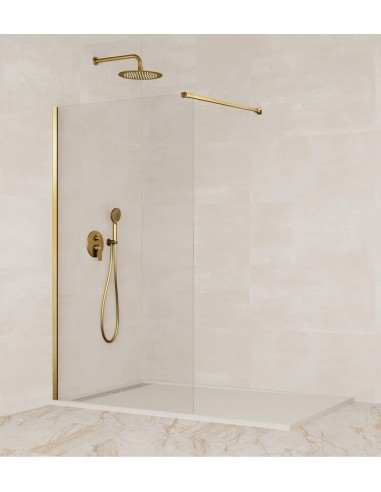 Paroi de douche fixe verre 8 mm avec bras | Sanitshop Plus