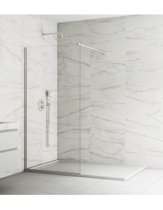 Paroi de douche fixe verre 8 mm avec bras | Sanitshop Plus