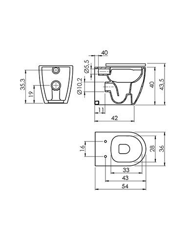 WC SUSPENDU BLANC BRILLANT  ARC SANYCCES