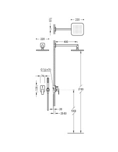 DOUCHE ENCASTRÉE LOFT TRES GRIFERIA 2