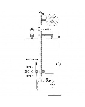 DOUCHE ENCASTRÉE FUJI TRES GRIFERIA