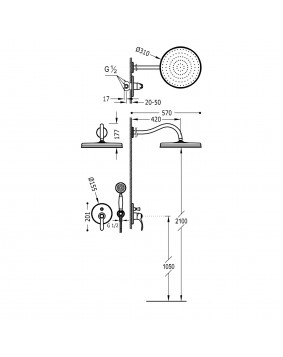 DOUCHE ENCASTRÉE TRES CLASIC