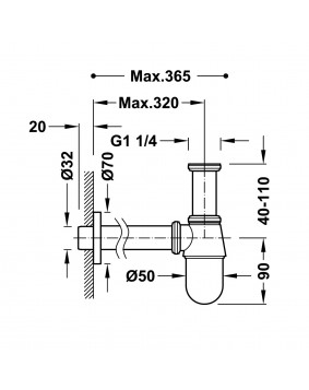 SIPHON TÉLESCOPIQUE TYPE BOUTEILLE TRES GRIFERIA