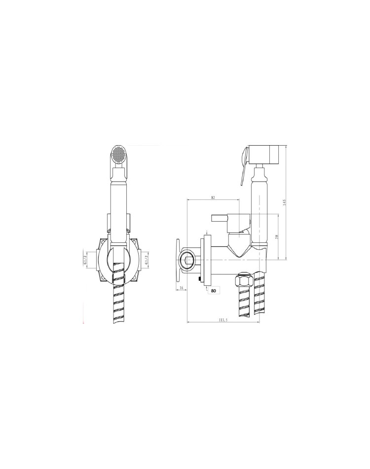 DOUCHETTE ENCASTRÉE BIDET -WC  - GME