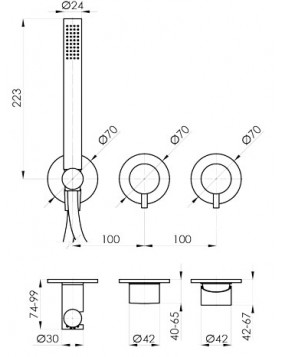 MITIGEUR DE DOUCHE LOOP K MURAL 2VOIES SANYCCES