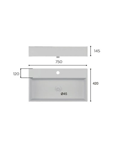 VASQUE CÉRAMIQUE A POSER SUR PLAN  GEMINI75 ART&BATH