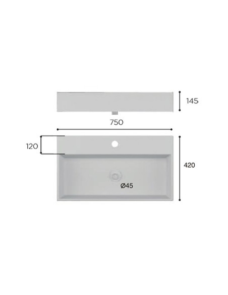 VASQUE CÉRAMIQUE A POSER SUR PLAN  GEMINI75 ART&BATH