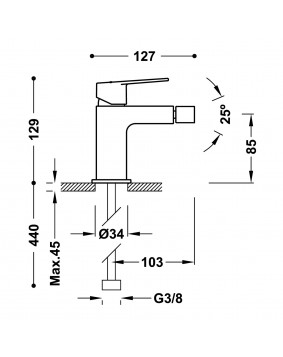 MITIGEUR BIDET PROJECT TRES GRIFERIA