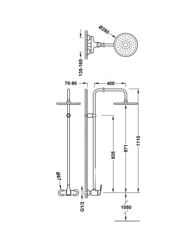 COLONNE DE DOUCHE ÉXTERIEURE 1VOIE TRES GRIFERIA