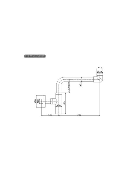 SIPHON LAVABO EN LAITON CYLINDRIQUE SKY BATH