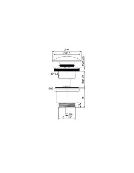 BONDE POUR LAVABO AVCE BOUCHON EXTERIEUR EN PORCELAINE SKY BATH
