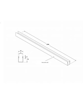 PROFILÉ  INOX POUR MONTAGE PAROI DE DOUCHE FIXE GME