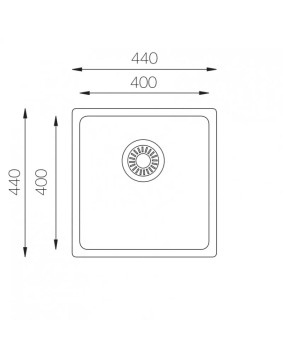 EVIER DE CUISINE RECTANGULAIRE  DIM 440*440 INOX SOLFLESS