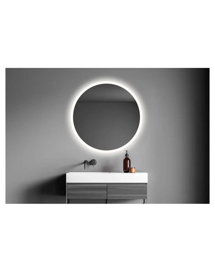 MIROIR CIRCULAIRE LED  ET PÉRIMÈTRE SABLÉ BATH STAGE